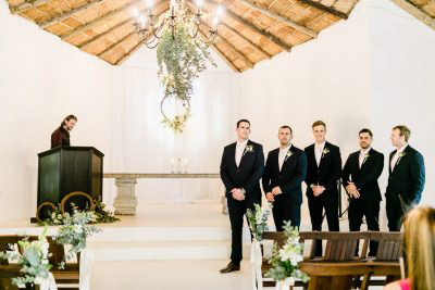 Groomsmen in Chapel at Hertford Country Hotel Wedding Venue Gauteng