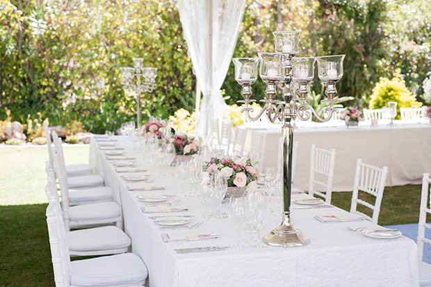 Wedding Table For Reception in Private Garden