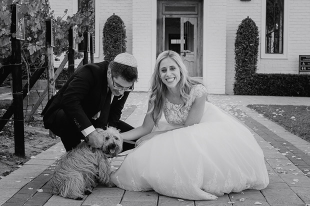 Bride and Groom with their Dog