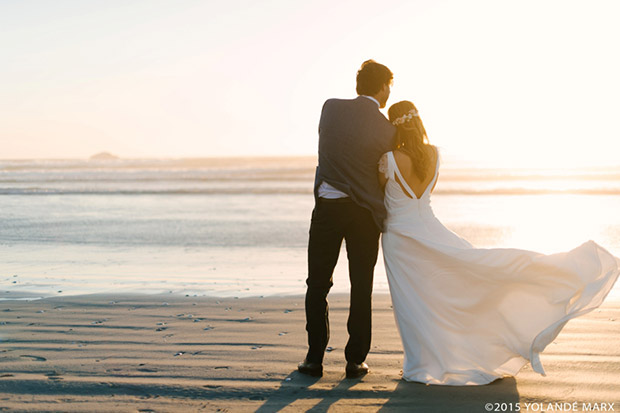 Bride and Groom On Beach at Cape Town Wedding Venue