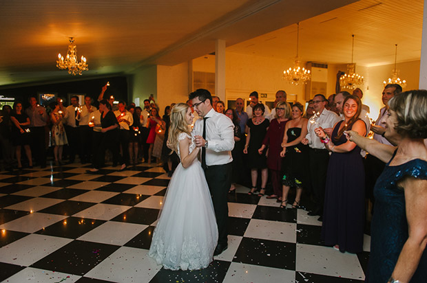 Bride and Groom Sharing Their First Dance 