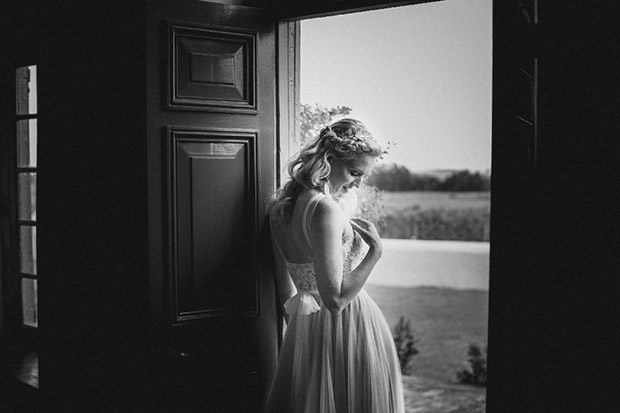 Bride in the Doorway at the Oaks Wedding Venue