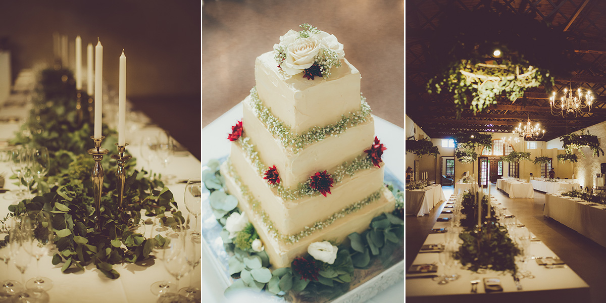 wedding cake and table decor