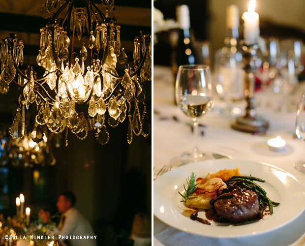 Hawksmoor House Wedding Venue Chandelier and Food