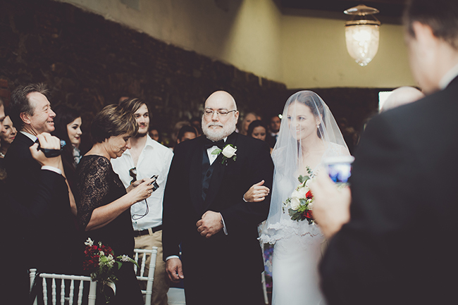 Father walking bride down the isle