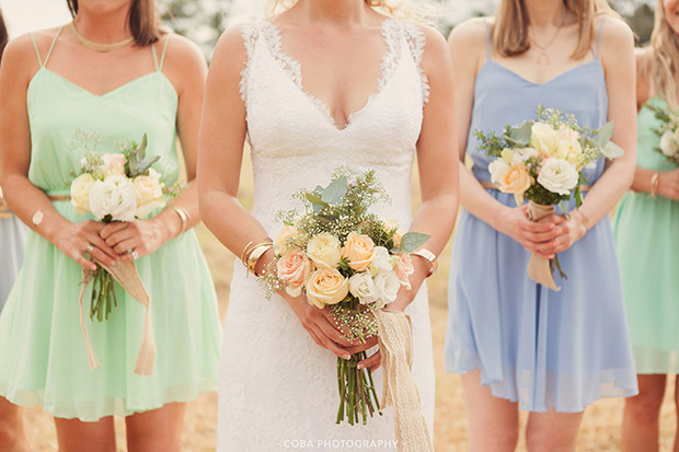 Bride, Boquets and Bridesmaids