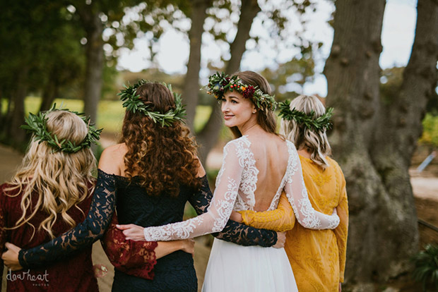 The Bride and her bridesmaids