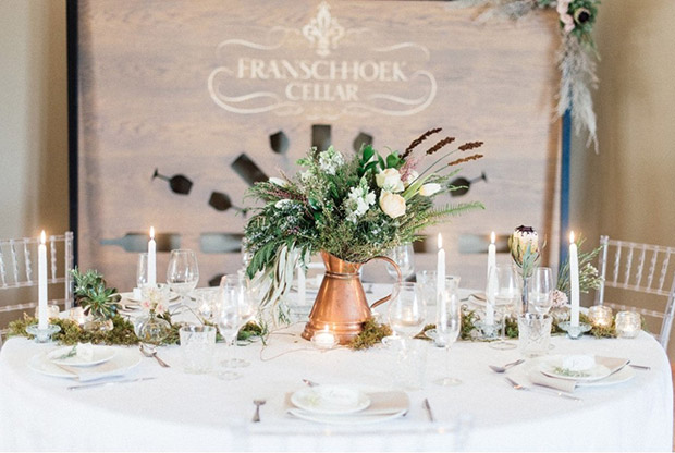 Reception Decor Flowers Franschhoek Cellar Wedding Venue