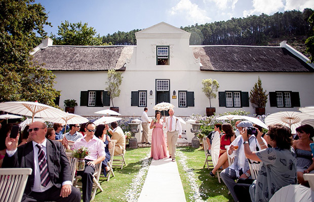 Wedding Ceremony at Rickety Bridge Winelands Wedding Venue