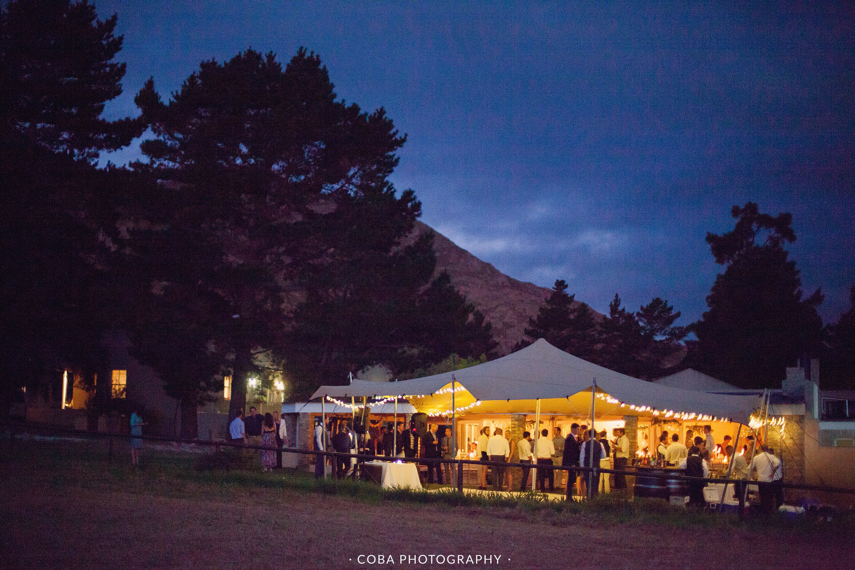 Blue Gum Country Estate Wedding Venue at night