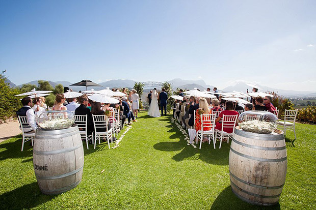 Wedding Ceremony at ROCA Restaurant Dieu Donne Estate Franschhoek Wedding Venue