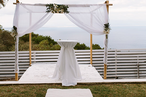 Wedding Ceremony Area with amazing ocean backdrop at Blue Horizon Cape Town Wedding Venue