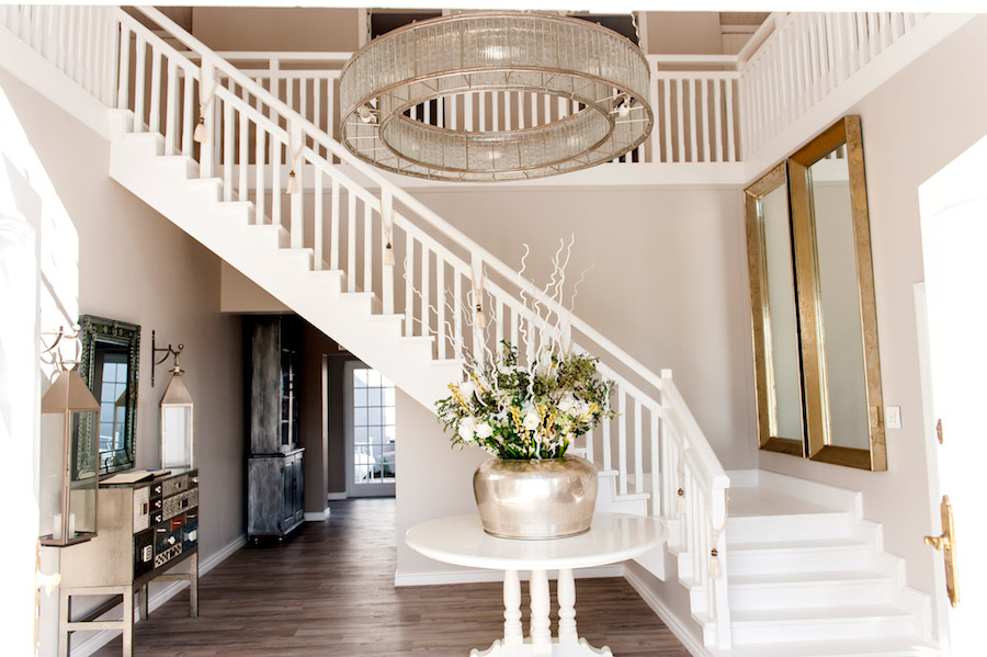 The stairs in the Manor House at Bona Dea Private Estate Wedding Venue