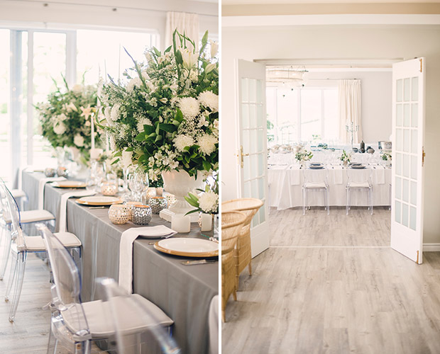 Flowers and Reception Area at Bona Dea Private Estate Wedding Venue