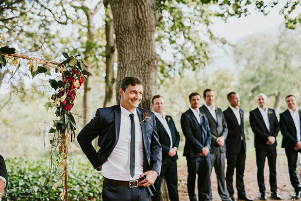 Groom sees his Bride for Walking Down the Isle, Jonkershuis Wedding Venue Cape Town