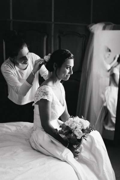 Bride in her Wedding Gown