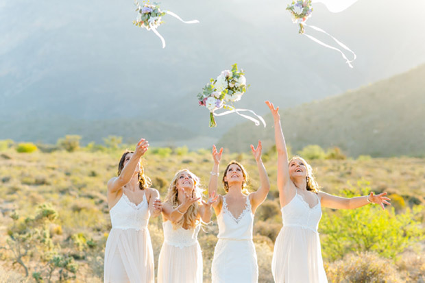 Bride and bridesmaids Cabrieres Wedding Venue by Claire Nicola Photography