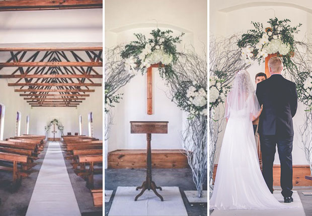 Wedding Ceremony in Chapel at Zorgvliet Wines 